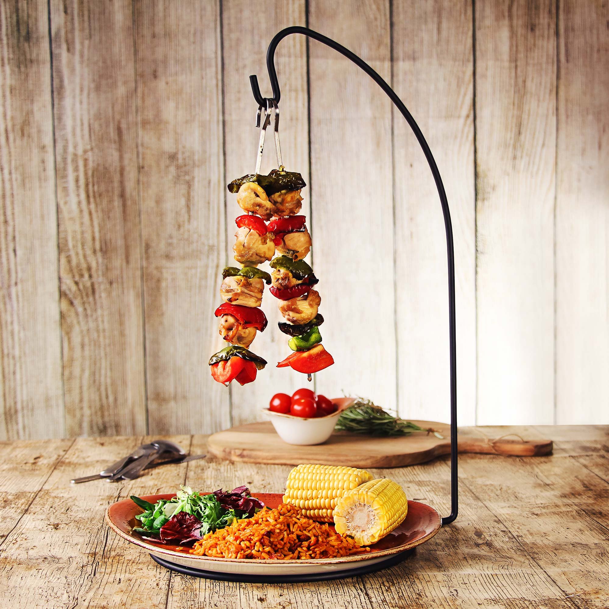 dinedrinkstuff Espetada Hanging Kebab Stand Set of 2 Hanging Kebab