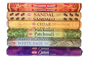 HEM Incense Sticks �鶹�� 6 Boxes X 20 Grams, Total 120 Gm