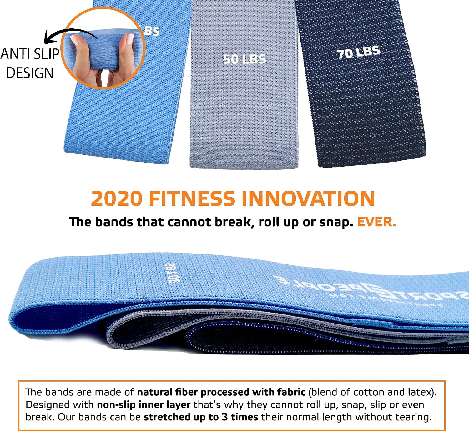 sport2people Exercise Resistance Loop Bands Set including 2 Workout E-Books for Strength Training and Physical Therapy - Image 4