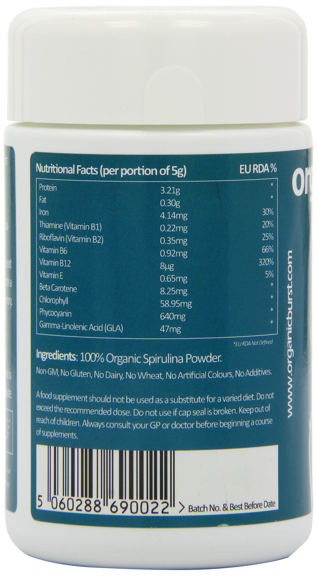 Organic Burst Spirulina Powder 100g Buy Online in UAE. Hpc Products