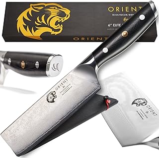 Nakiri Messer 15cm Damast Damastmesser Nakirimesser Aus Japanischem AUS-10 Edelstahl - 67-Lagiges Professionelles Asiatiasches Küchenmesser In Geschenkverpackung mit Klingenschutz – Sehr Scharf