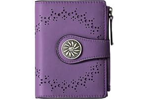 Tipmile Small Wallet for Women Bifold RFID Blocking Card Holder Leather Wallets with Zipper Coin Pocket