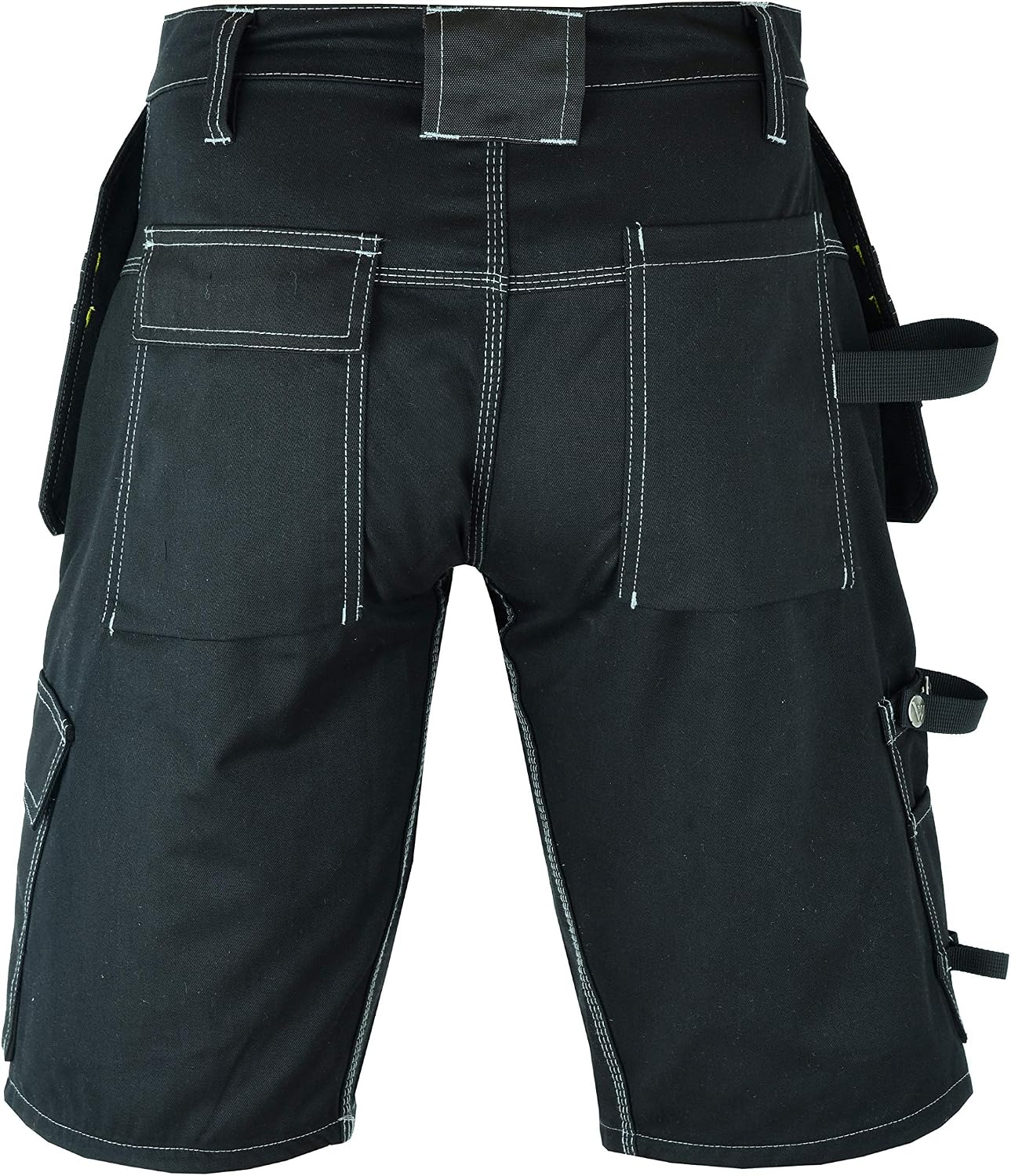 WrightFits Pro Builder Work Shorts Men, Black, Heavy Duty Safety Combat Cargo Summer Shorts, Multi Holster Pockets - Image 4