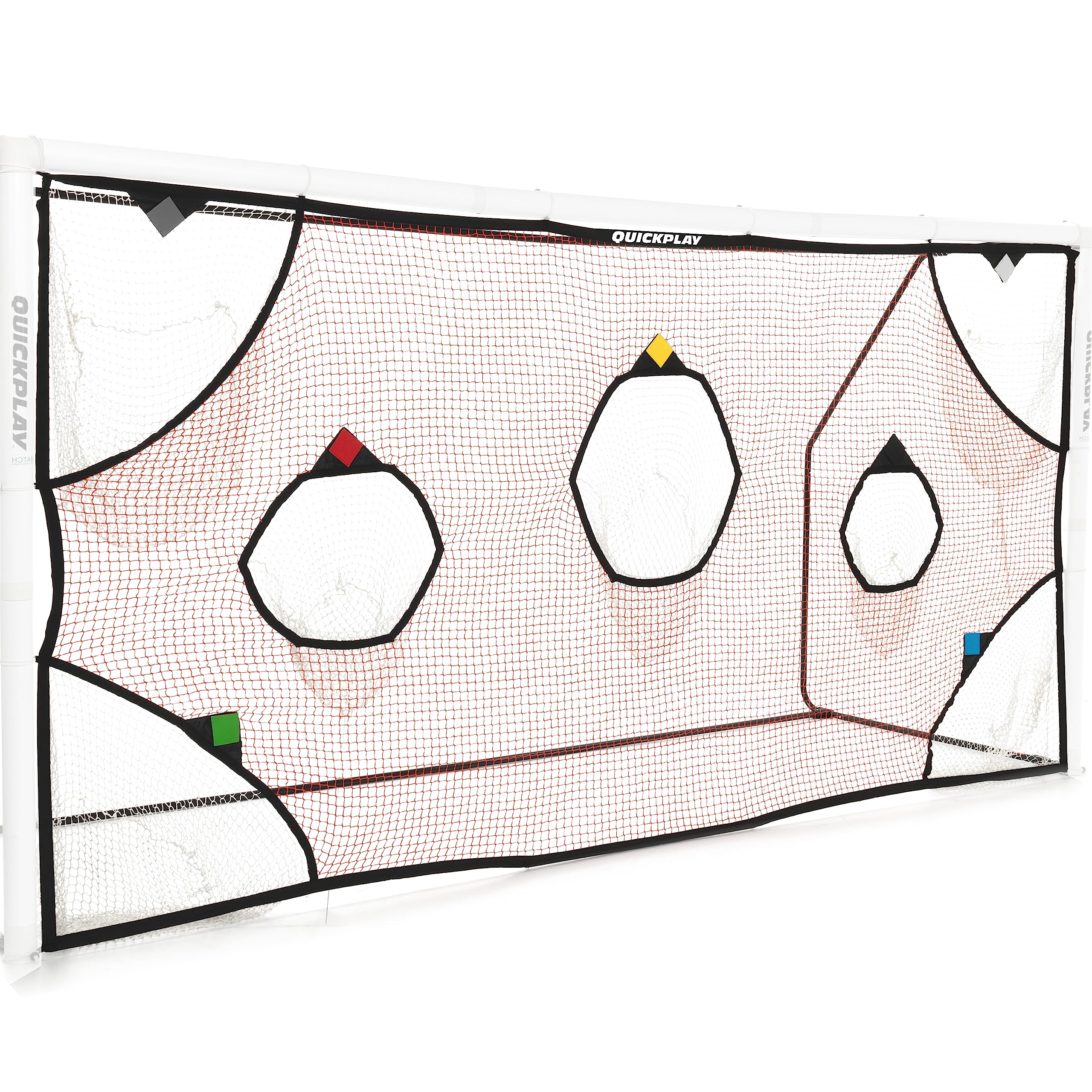 QuickPlay Soccer Goal Target Nets with 7 Scoring Zones – Practice Shooting & Goal Shots. Soccer Goal Frame not Included. (ii) 12x6'