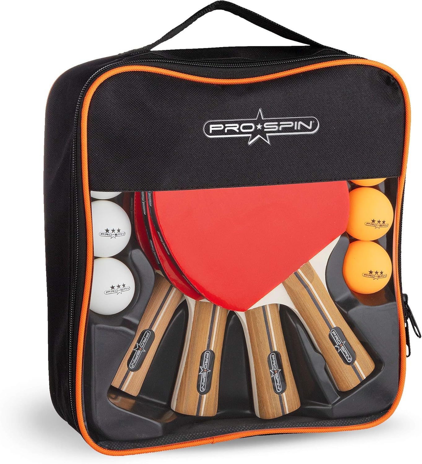 PRO SPIN Ping Pong Paddles - High-Performance Set of 4 Table Tennis Rackets, 8 Ping Pong Balls (3-Star), Premium Carrying Case | Professional Ping Pong Paddle Set for All Levels | Indoor Outdoor Games : Sports & Outdoors