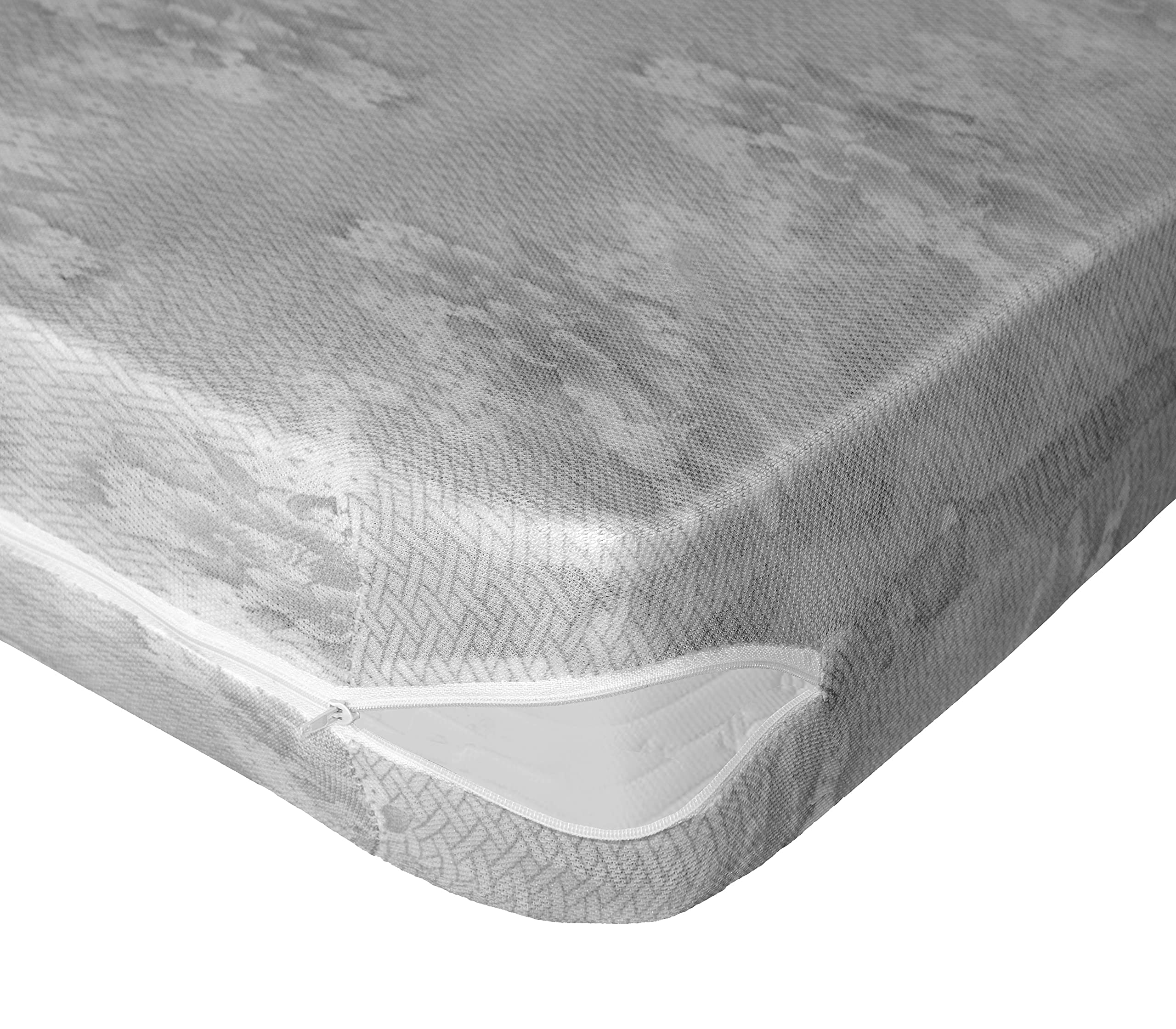 Lovely Casa RM14825001 Sieste Printed Polyester Mattress Protector 90 x 190 cm White