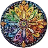 PICKFORU Wholeness Starlight Puzzles for Adults 1000 Pieces, Colorful Kaleidoscope Jigsaw Puzzle Abstract Art, Hard Difficult Rainbow Flower Mandala Theme as Home Decor
