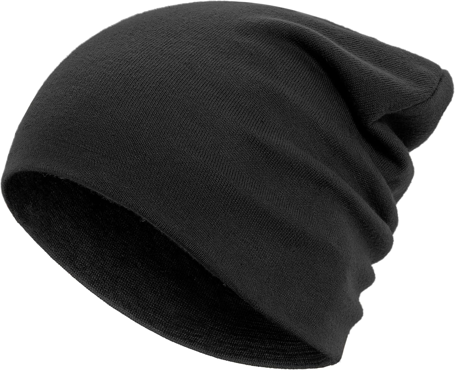 Simapu 100% Cotton Thin Beanie Hat for Men Women - Lightweight Breathable Rib Knit Slouchy Beanie Cuffed Chemo Skull Cap