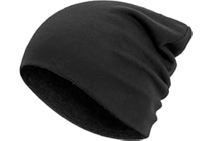 Simapu 100% Cotton Thin Beanie Hat for Men Women - Lightweight Breathable Rib Knit Slouchy Beanie Cuffed Chemo Skull Cap