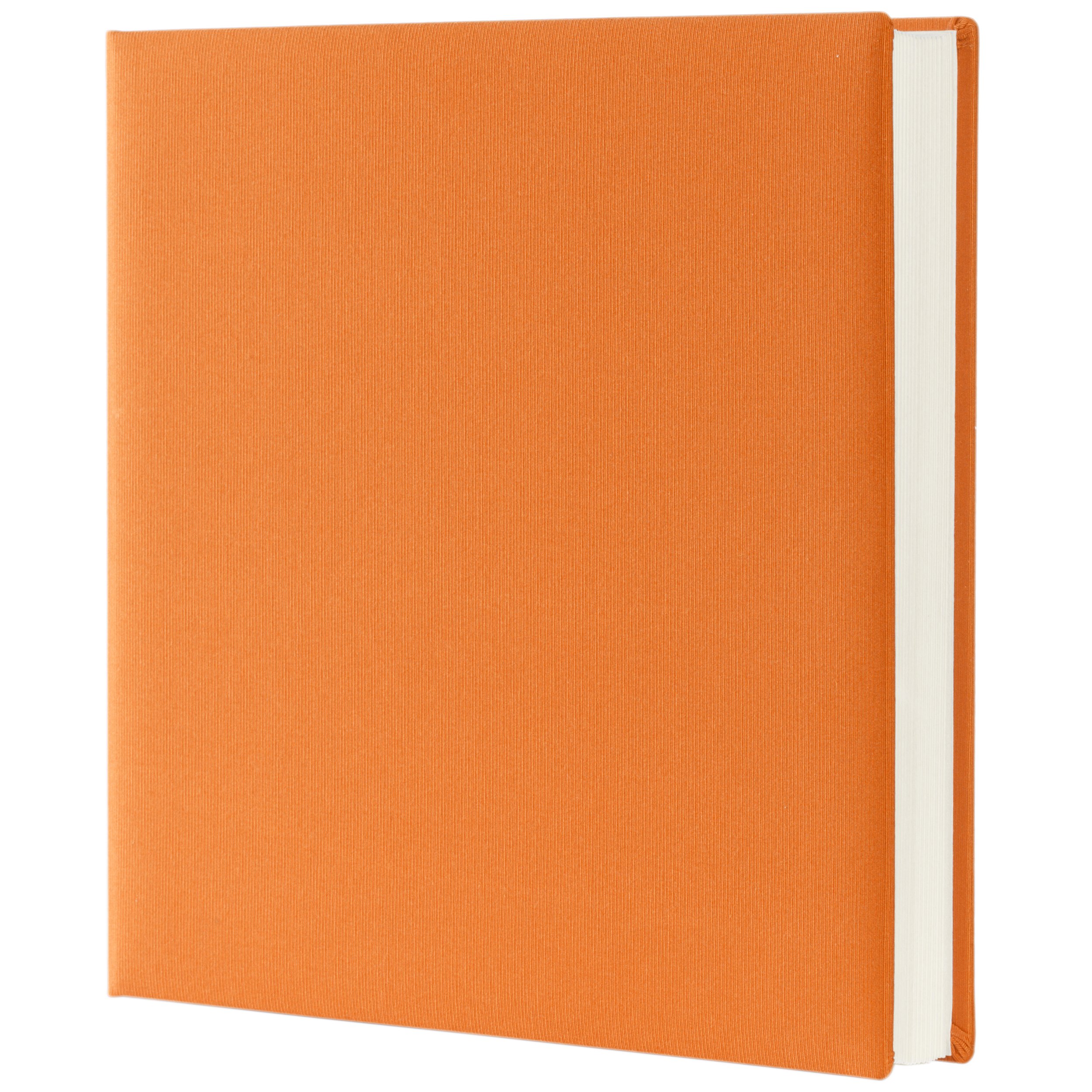Photo Album in Orange Elegant Fabric Cover Photo Book 30 x 31 cm 100 Pages German Handmade with CD Bag