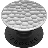 PopSockets: PopGrip Expanding Stand and Grip with a Swappable Top for Phones &amp; Tablets - Hammered Metal Silver