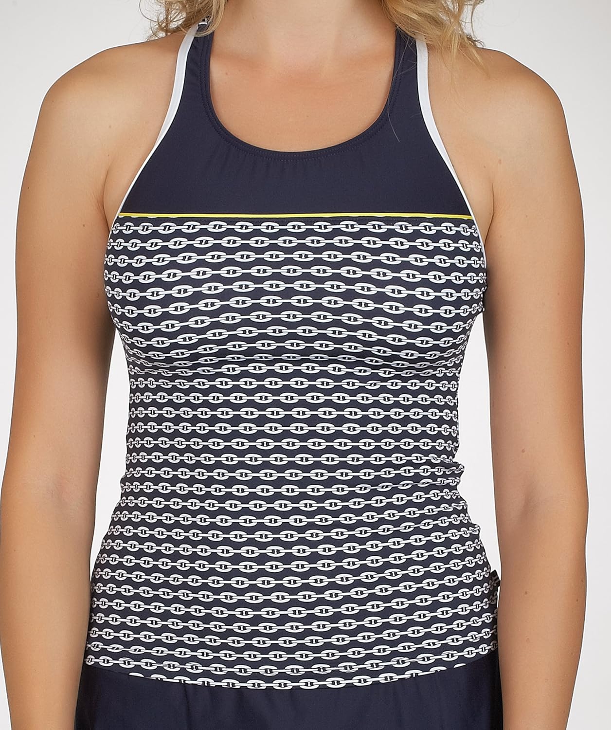 Nautica - First Mate High Neck Tankini Top Navy 16 at Amazon Womenâs Clothing store: Fashion 