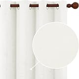 Deconovo Faux Linen Eyelet Door Curtains 100% Blackout Greyish White W52 x L84 view 2