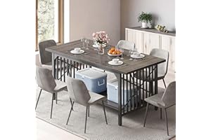 DWVO 70.8" Large Kitchen Dining Table for 6-8 People, Farmhouse Industrial Kitchen Table with Storage, Rectangle Apartment Rustic Dinning Room Dinette Tables for Eating Dinner