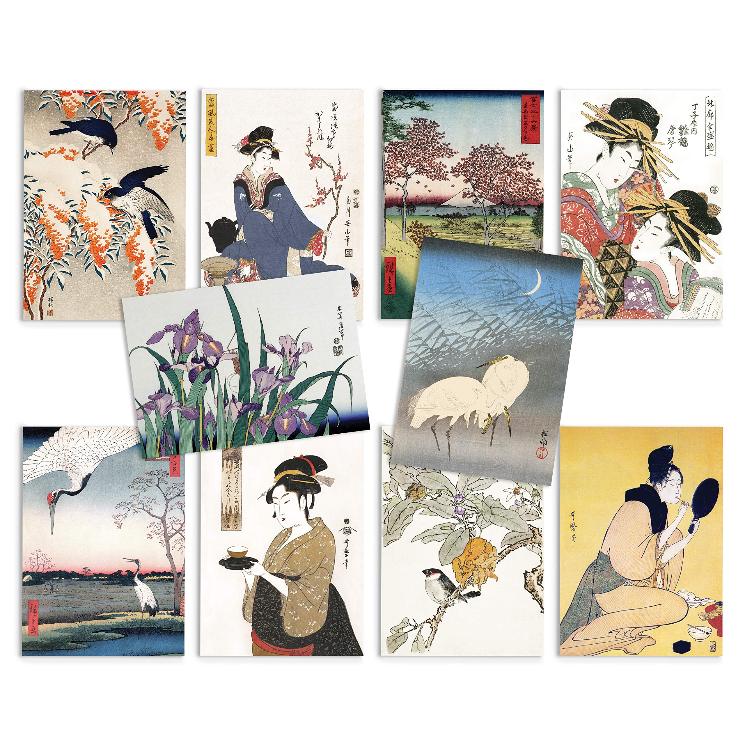Japanese Ukiyo-e Art Postcards Set of 10 - Postcard Pack Woodblock Cards Gift (Card Set 2)