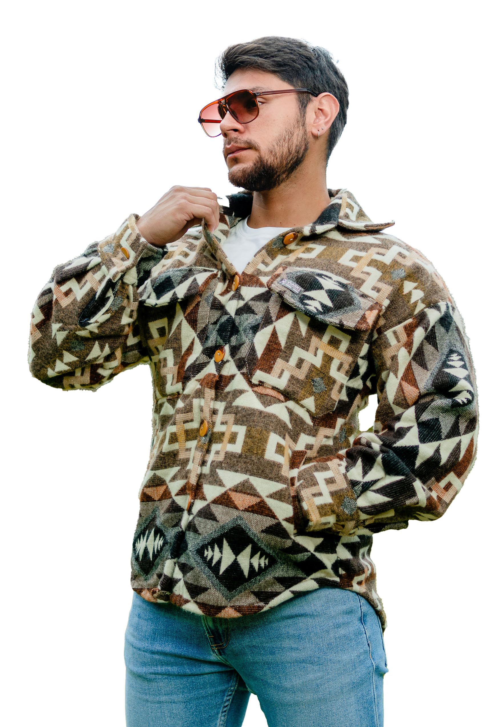 Photo 1 of Men's jacket - Alpaca Wool - Jackets for men - mens jackets - men's lightweight jackets (US, Alpha, Small, Regular, Regular, Brown)