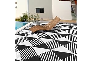 TOOLION Outdoor Rug 9x12ft Waterproof Portable Reversible Outside Plastic Rugs Carpet Indoor Outdoor for RV Camping Picnic Beach Porch Camper Backyard