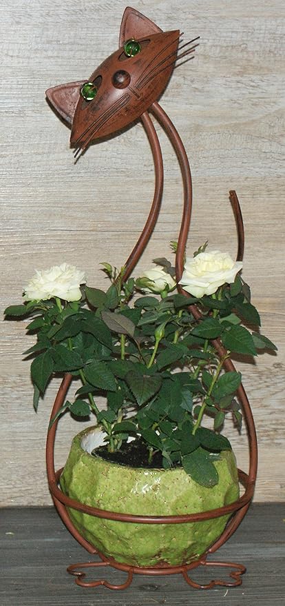 Pot De Fleurs En Forme De Chat Vert Fleurs Plantes Statue Pour Jardin Amazon Fr Bricolage