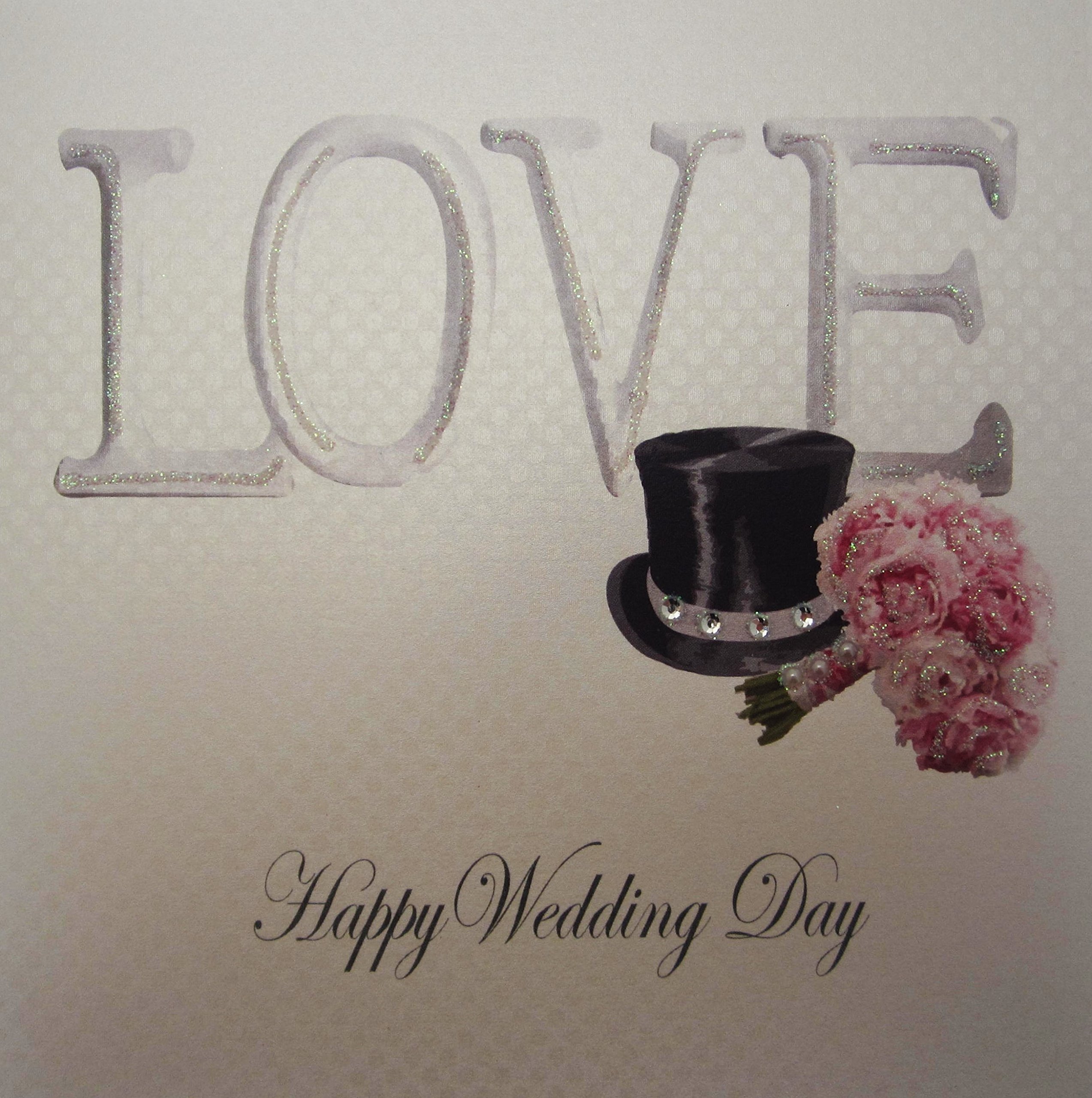 WHITE COTTON CARDS Love Happy Day, Handmade Wedding Card, Code PD29