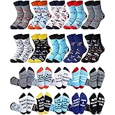 Shyyween 10 Pairs Funny Hockey Socks for Teen Boys Novelty Cotton Athletic Crew Socks Birthday Winter Senior Night Gift for Hockey Team Players Lovers