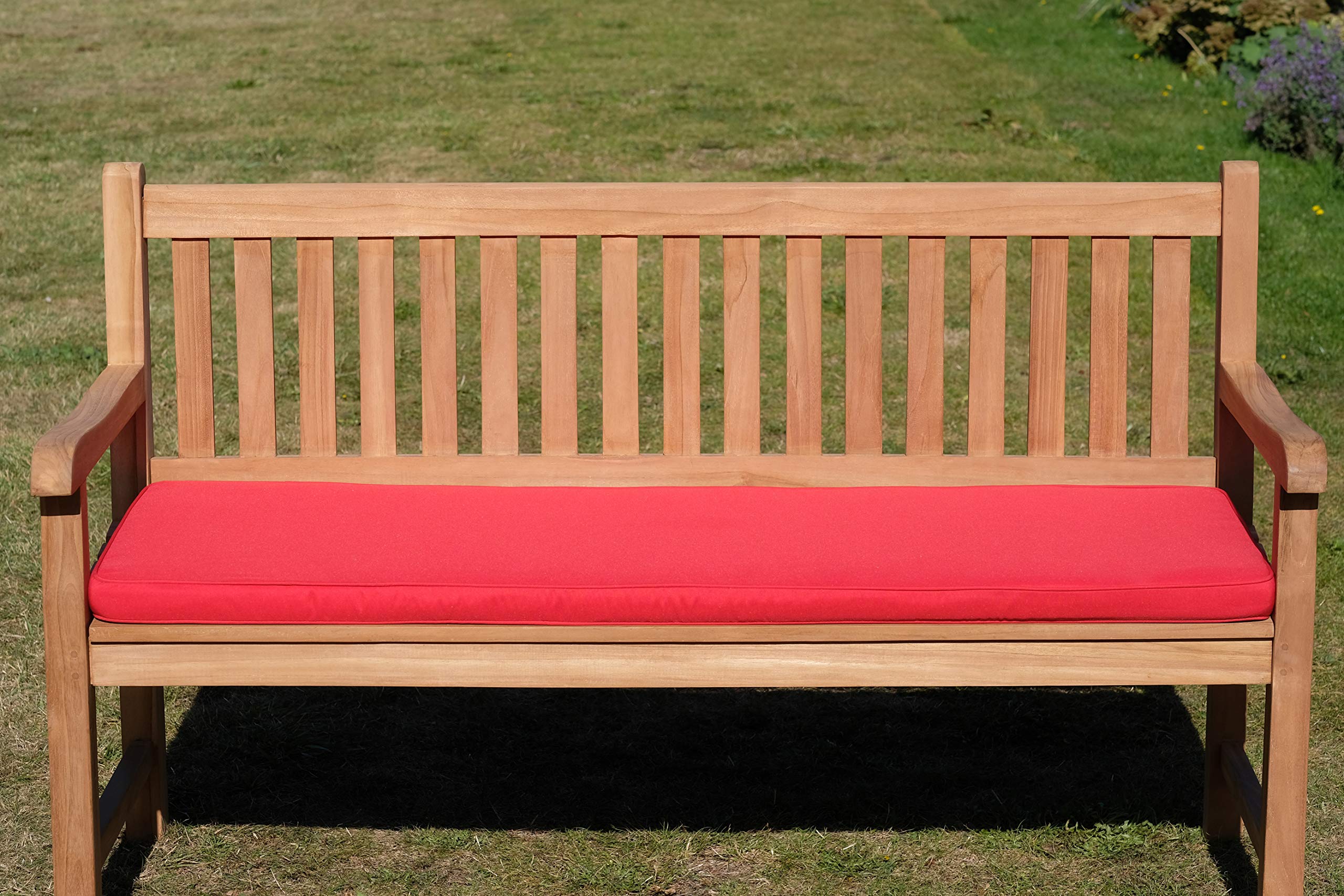 Field Hawken Red 3 Seater Bench Cushion Garden Bench Cushion 3 Seater With Comfortable 50mm