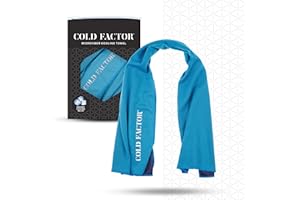 COLD FACTOR Instant Cooling Towel - Sports Cooling Towel with UPF 50+ and Reflective Protection - Moisture Wicking, Chemical-