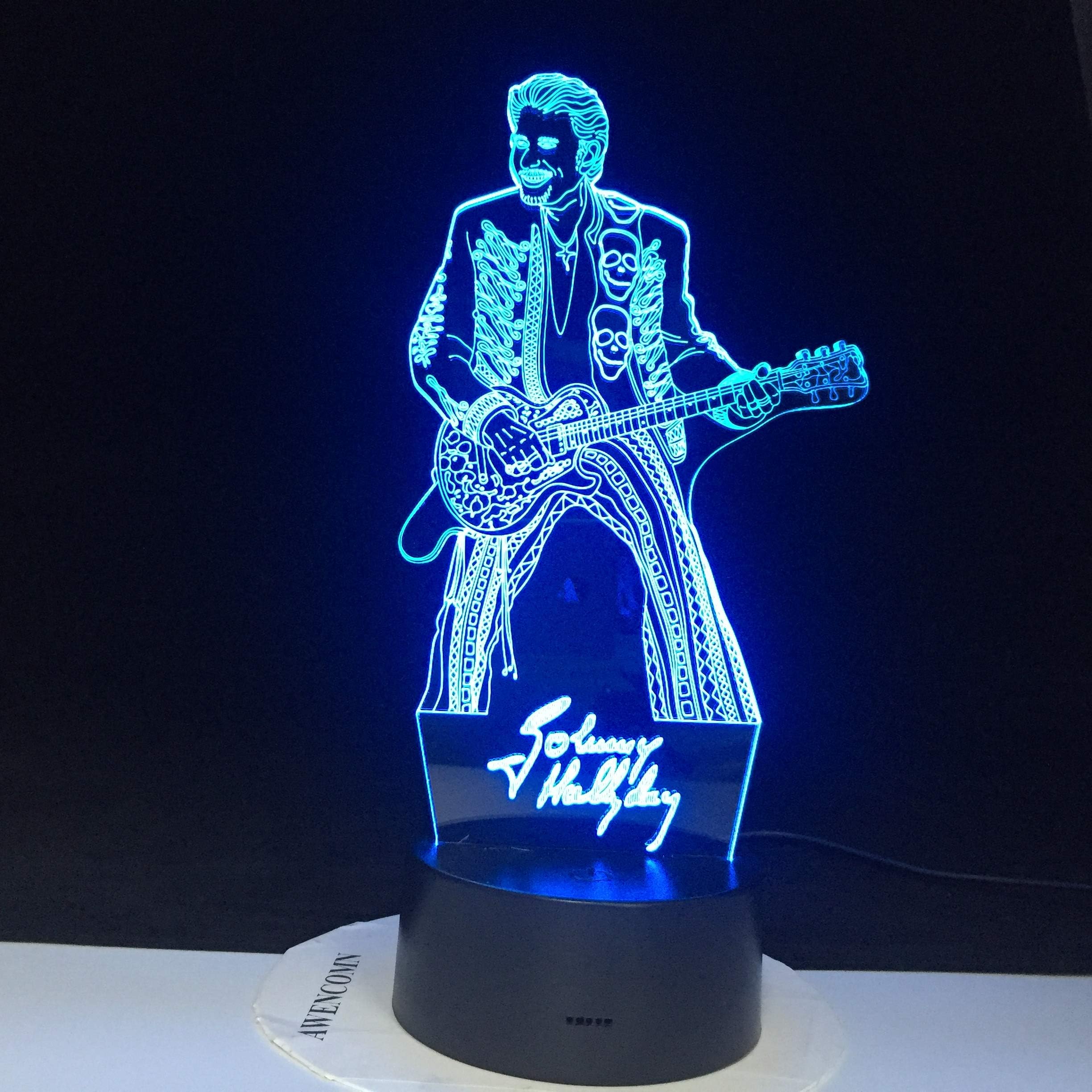 Play guitar home decor crafts bright base remote touch color changing bedroom night light