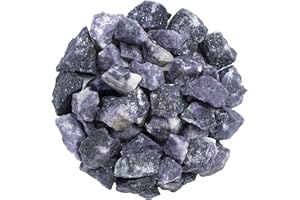 ZAICUS Lepidolite Raw Stones for Polishing, Rough Stones and Crystals, Tumbling Bulk, Jewelry Making, Cabbing, Lapidary, Fountain Rocks, Decoration, Wire Wrapping, Gem Mining, Reiki Healing 1 lb