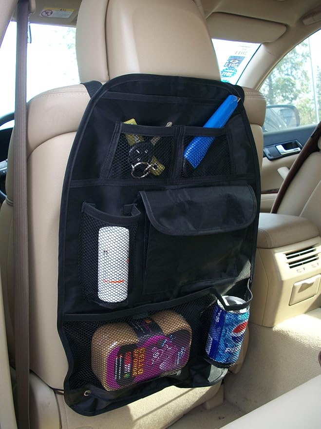 Rückenlehntasche Seven Bags mit vielen extra Taschen und Getränkehalter plus Befestigung durch Gummiband New Modell