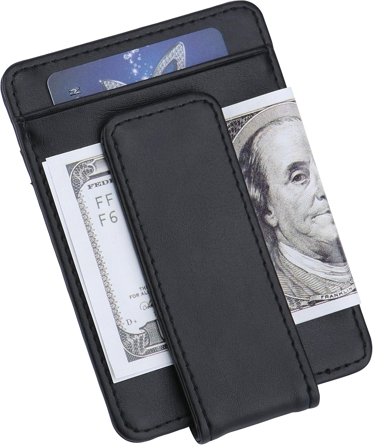 Honsen Men's Slim Front Pocket Wallet with Money Clip at Amazon