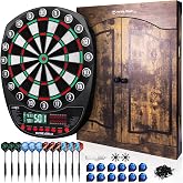 WIN.MAX Electronic Dart Board Automatic Scoring with 12 Soft Tip Darts | Low Bounce-Outs, 354 Game Variations,3 bright LED displays, In English/German/French, batteries or AC adapter; 8 Players