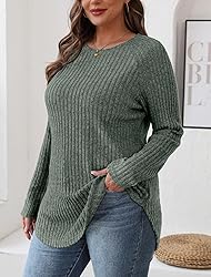 Saloogoe Womens Sweaters Dressy Casual Tunic Tops