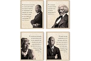 HAUS AND HUES African American Wall Art Black History Posters for Classroom Black History Month Posters & African American Decor, US History Classroom Decorations UNFRAMED (8" x 10")