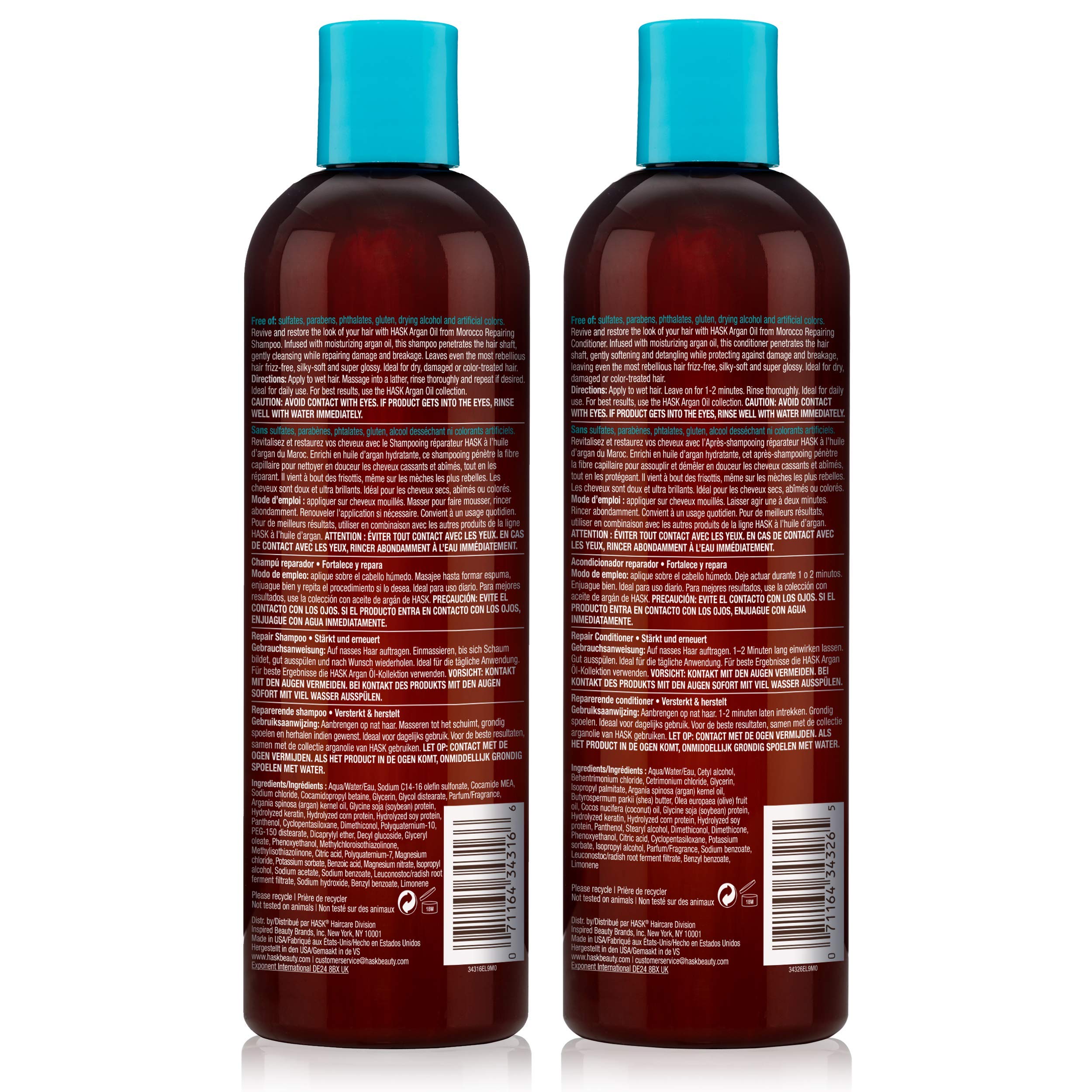HASK ARGAN OIL Shampoo and Conditioner Set Repairing for All Hair Types