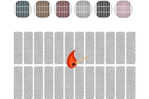 WINECRAFT 24 Count Sheet of Color Adhesive Match Striker Strip Stickers (2" x 1/2") | Replacement Stryker Stricker for Safety Matches | Peel & Stick Flint Lighter Pad for Craft Wooden Mach Book (Striped)