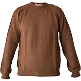 Alpaca Basics Men's Handmade 100% Alpaca Wool Crew Neck Sweater (Brown, Small)