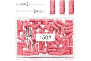 METEOROCK 150 Grit Mini Sanding Bands Nail Drill Bit 100 Pcs, 3.1 MM Small Sanding Bands for Nail, Upgrade Medium Grit Nail Sanding Bands for Manicures and Pedicure, Professional Small Nail Sanding Bands