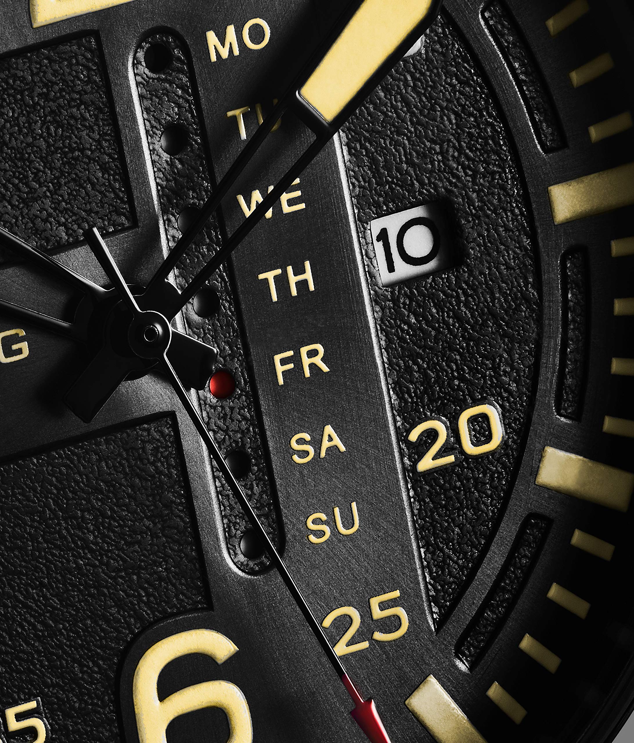 Stuhrling Original Mens Leather Watch -Aviation Watch, Quick-Set Day-Date Leather Band with Steel Rivets,