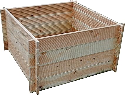 GrünerGarten Hochbeet, Premium Bio-Hochbeet'GRÖN M-110', natur, 110 x 110 x 60 cm, HBGM110110