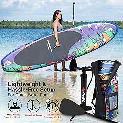SereneLife Inflatable Stand Up Paddle Boardwith