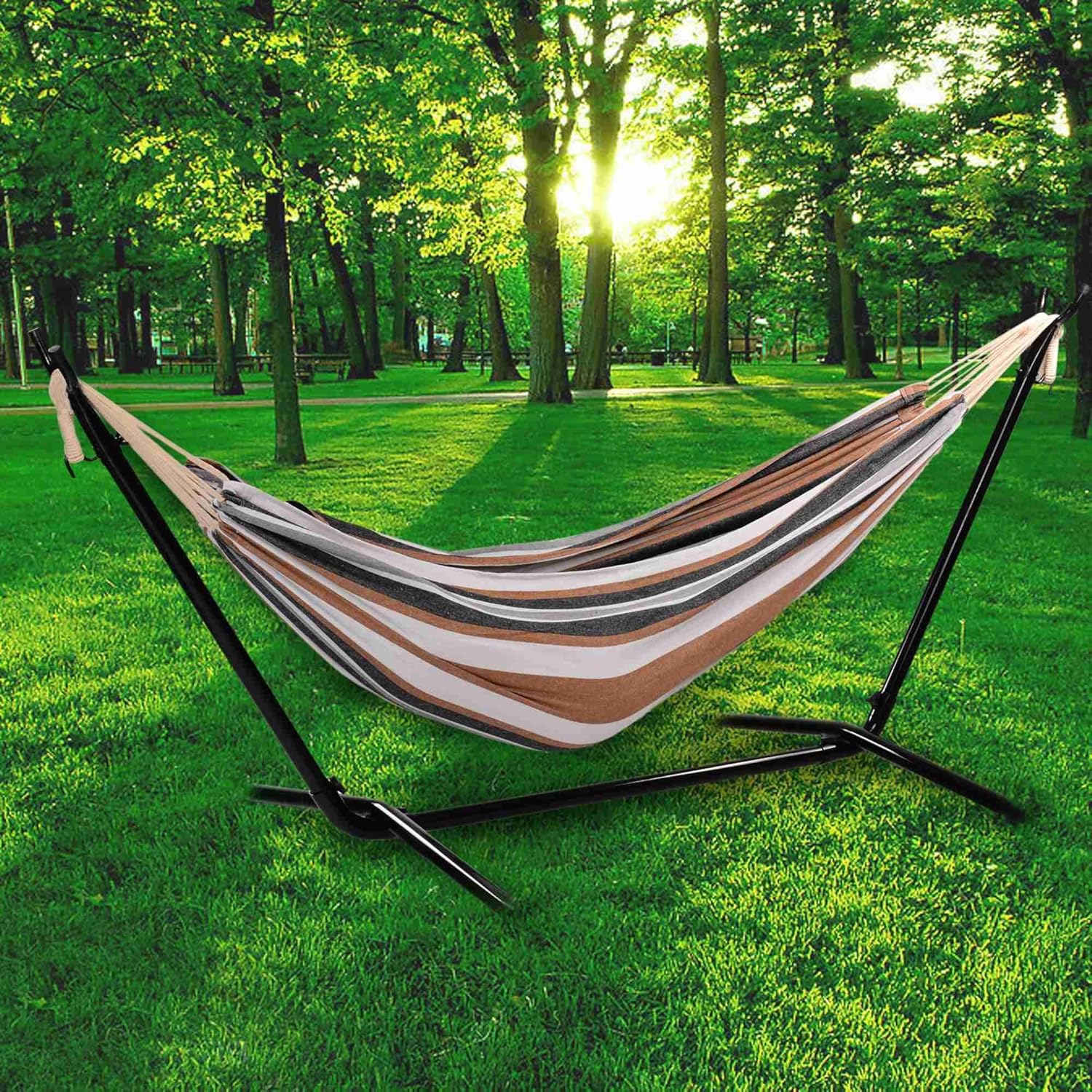 evokem Cotton Fabric Double Hammock with SpaceSaving