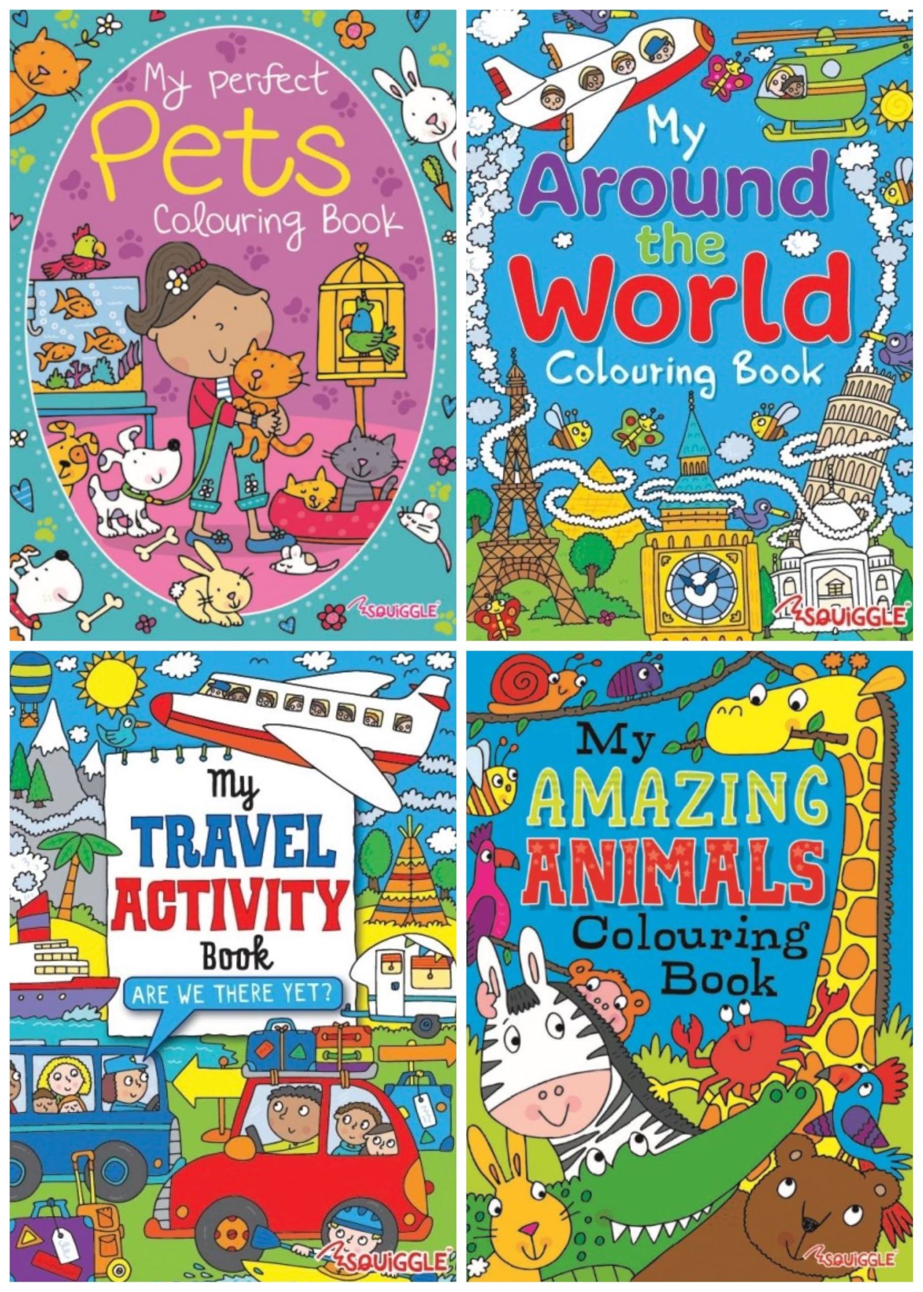 BG Kids Childrens Colouring & Activity Books Set of 4 - Choose Your Set (Set 5)