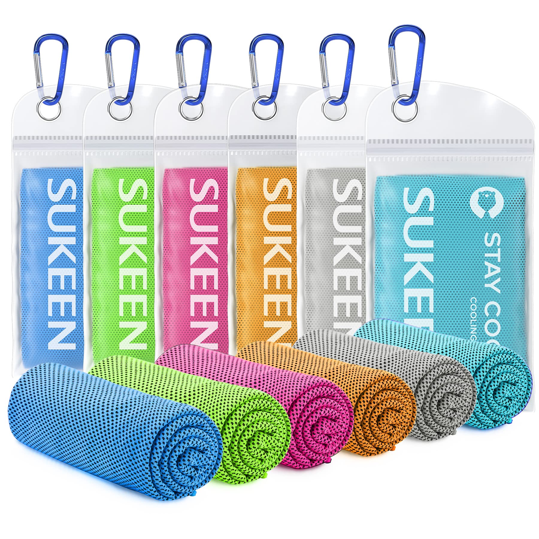 Sukeen Cooling Towel, 40"x12" Cooling Towels for Neck, Soft Breathable Sweat Gym Towel, Stay Cool Ice Cold Towels for Sport Workout Yoga Golf Running Camping
