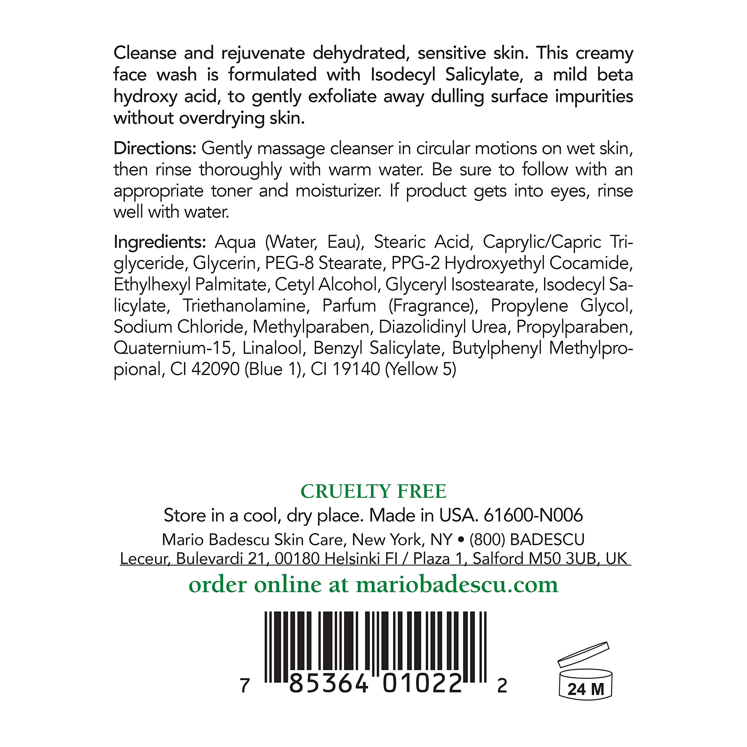 Mario Badescu Keratoplast Cream Soap with Glycerin - Gentle, Oil-Free and Non-Drying Exfoliating Face Wash for Women and Men - Creamy BHA Exfoliant Facial Cleanser and Makeup Remover