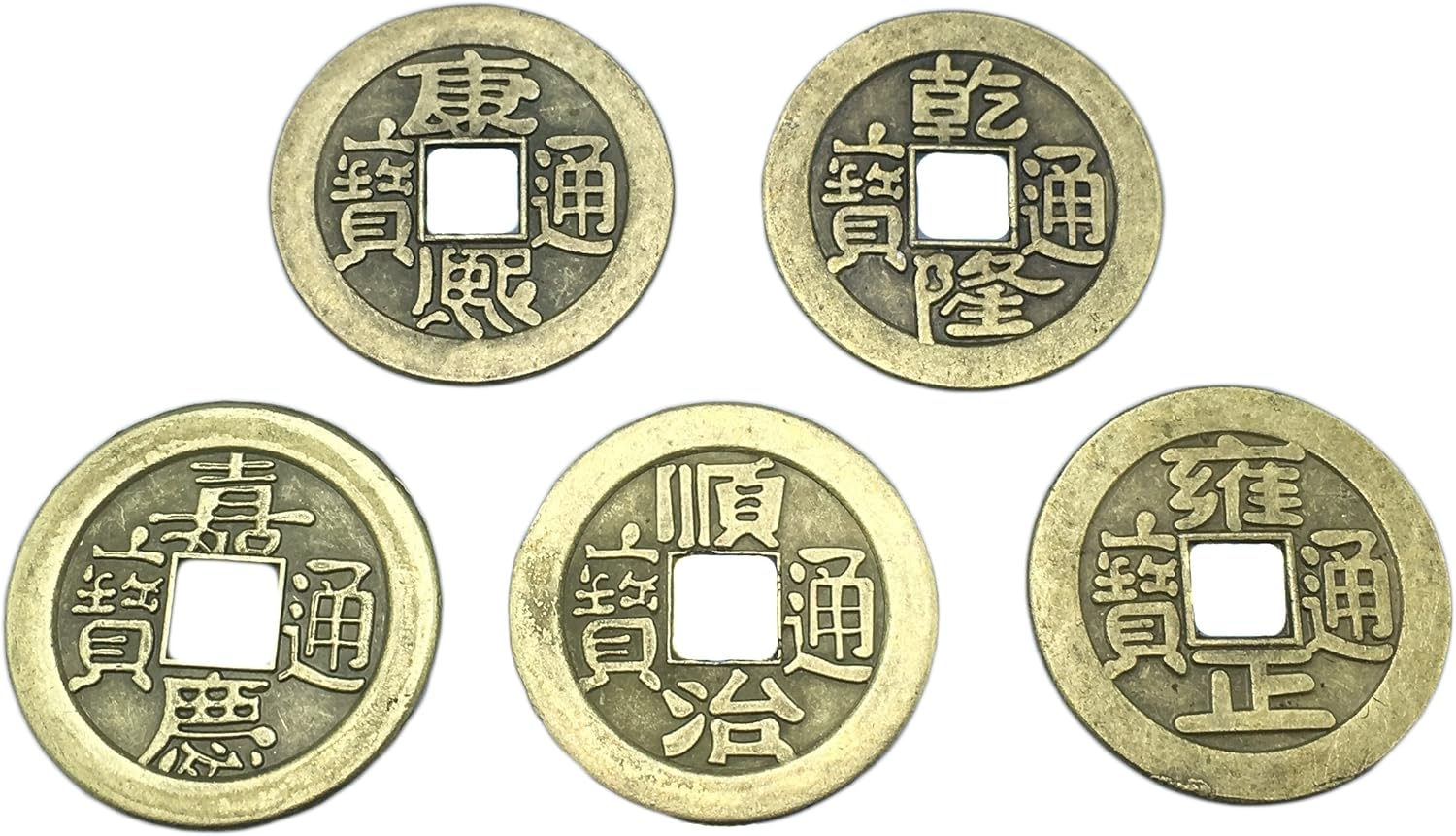 HoneyToys 100Pcs Chinese Good Luck Coins,Feng Shui IChing Coins,5
