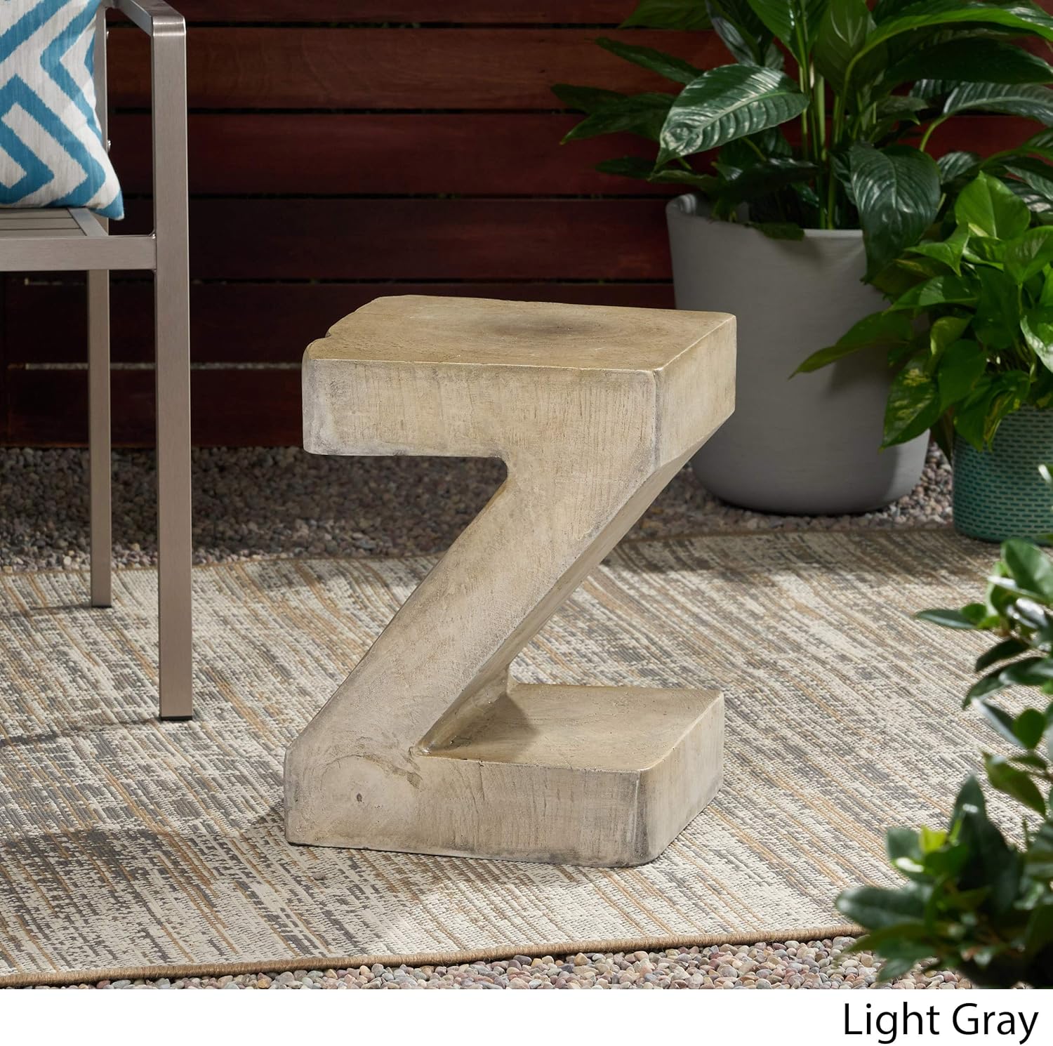 Christopher Knight Home 305834 Jingle Outdoor Weight Concrete Side Table, Light Gray : Garden & Outdoor