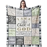 CUJUYO Christian Gifts for Men Women Blanket 60"x50" - Inspirational Religious Birthday Gifts - Baptism Confirmation Gift for Boys Girls - Catholic Spiritual Gift for Men Women