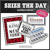 Coloring Broadway - NEWSIES inspired Stickers (Set of 4) “Seize The Day” Collection, Broadway Musical Merchandise, Die-Cut & Bubble Free Vinyl, Ideal Gift for Theatre Lovers, Broadway Theater Stickers