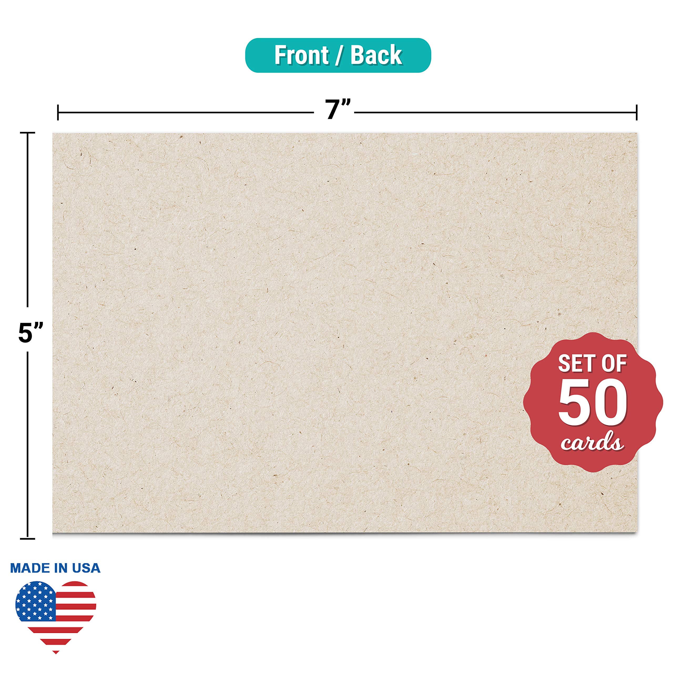 Mua Plain Blank Kraft Cards, Made in USA - 5x7 Thick, Heavyweight ...