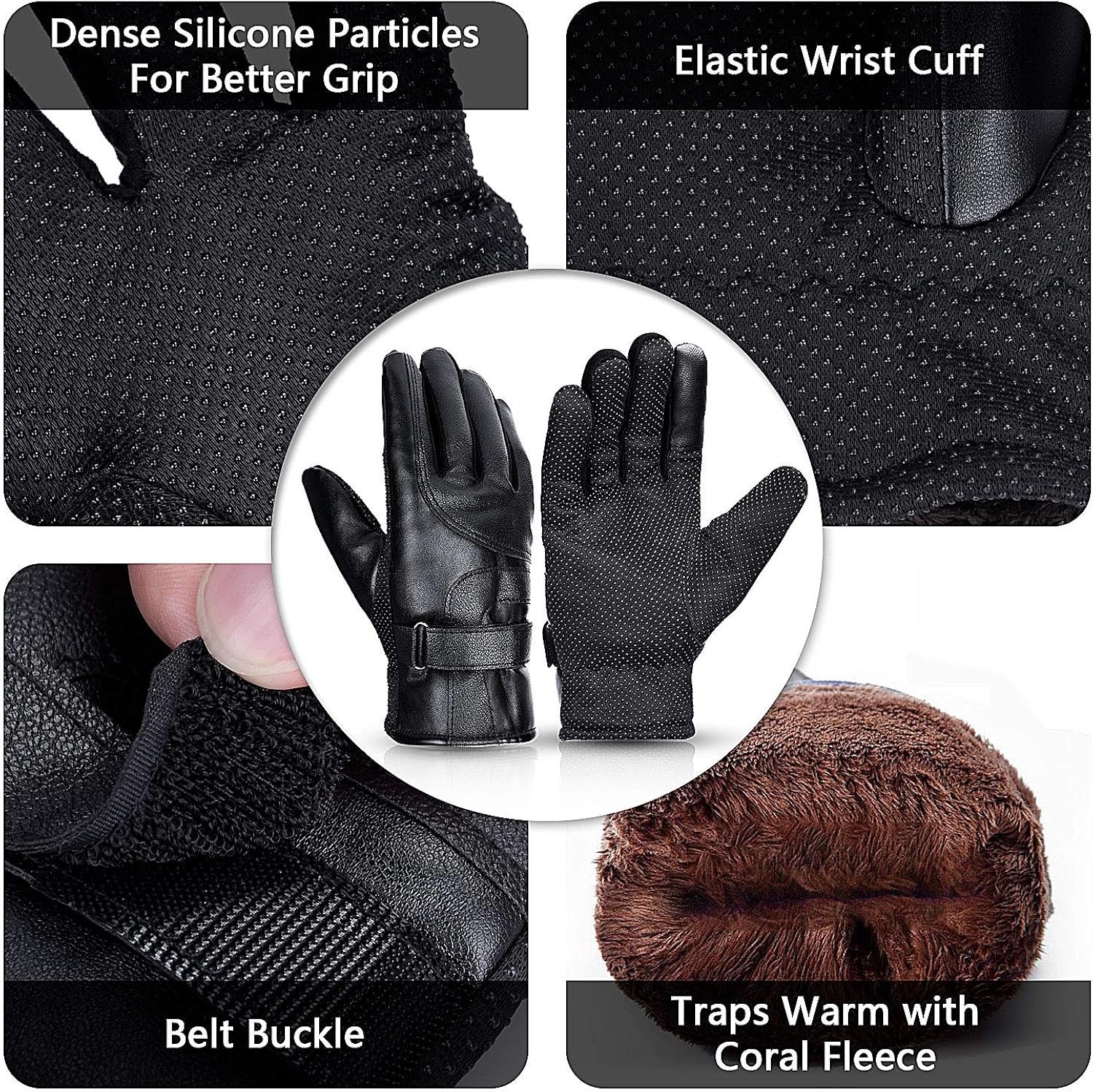 Touch Screen Winter Snow Gloves Waterproof & Windproof for Motorcycle,Cycling,Riding,Snow Sports, -20°F Cold Proof Cold Weather Gloves Warm Thermal Gloves for Men and Women Black: Clothing